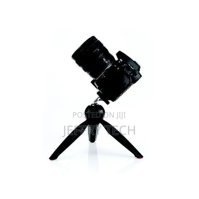 Mini Tripod Mount With Phone Holder Clip - Black