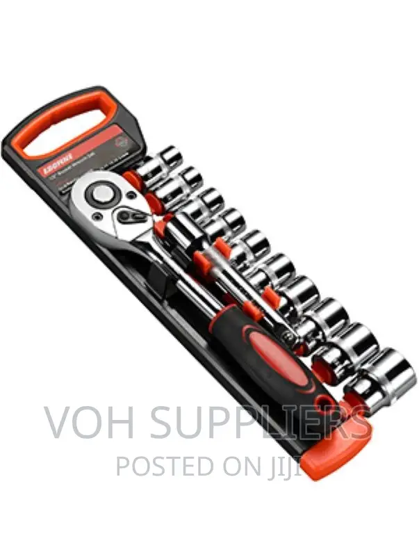 12pcs 1/2 Inch Ratchet Socket Wrench Set, Drive Socket