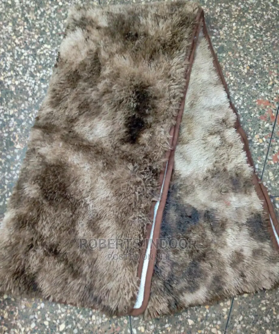 Brown Bedside Soft Patched Fluffy Carpet