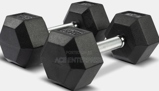 30kgs Hexagon Dumbbell Rubber Coated