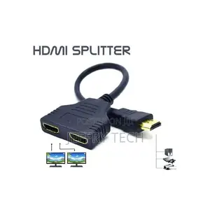 HDMI Male to 2 HDMI Female 1x2 Out Splitter - Black