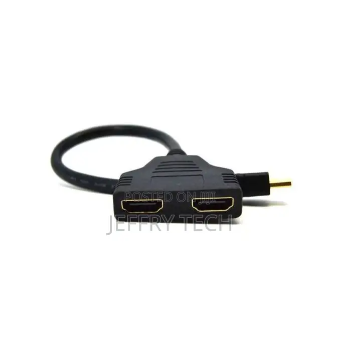 HDMI Male to 2 HDMI Female 1x2 Out Splitter - Black