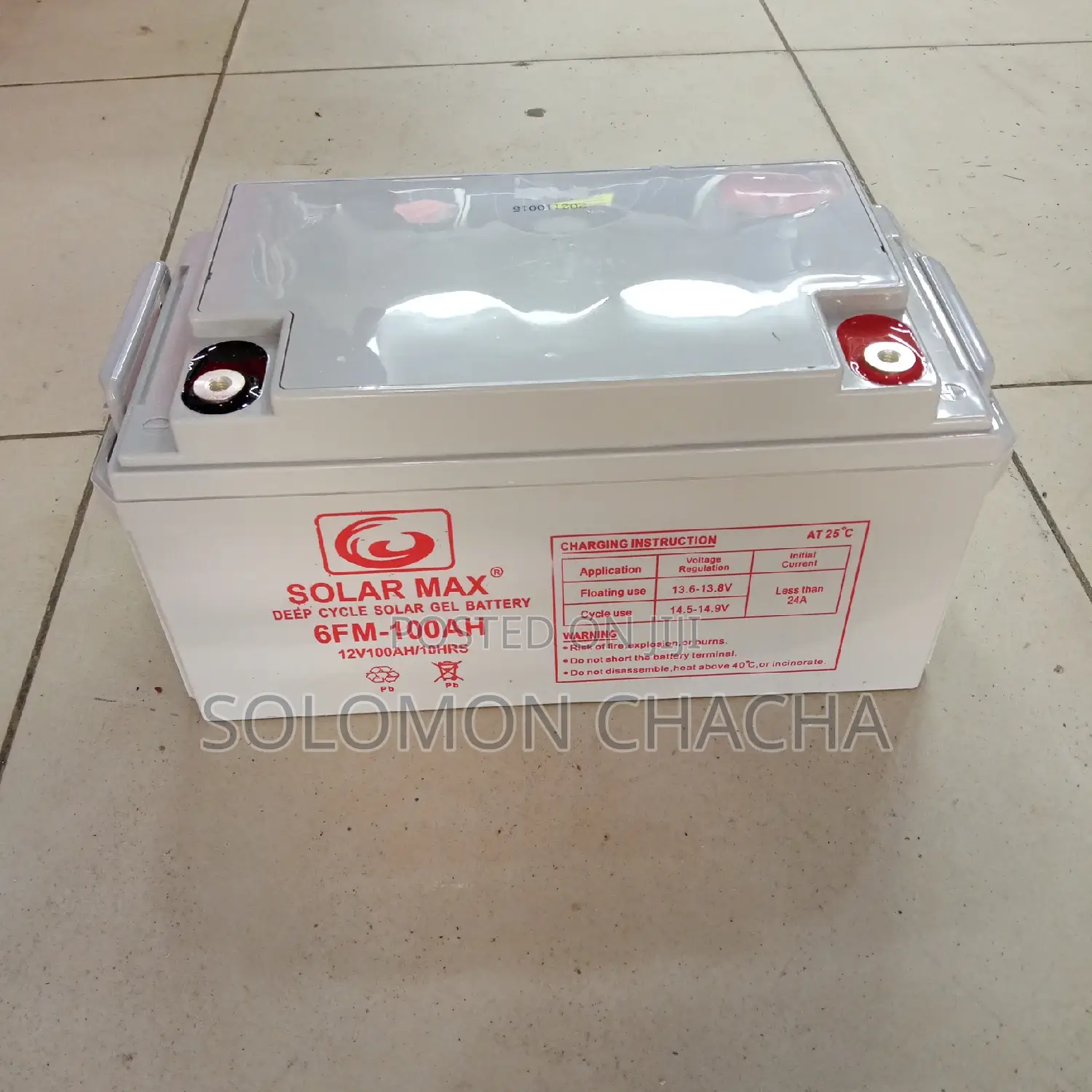 Solar Max 100ah Gel Battery