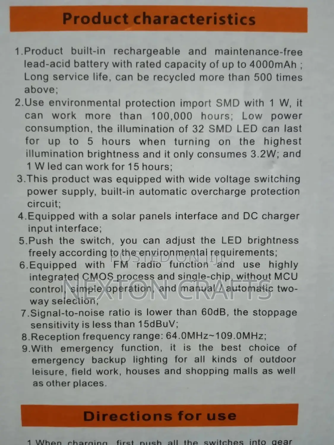Kamisafe Emergency Lamp