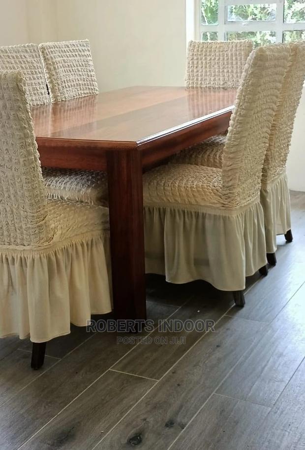 Beige White Dining Sofa Covers - main view