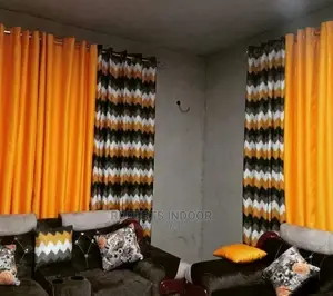 Printed Yellow Elegant Curtain