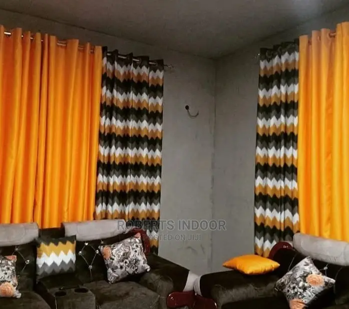 Printed Yellow Elegant Curtain