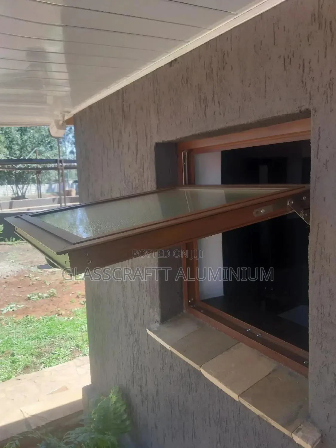 Wood Finish Aluminium Casement
