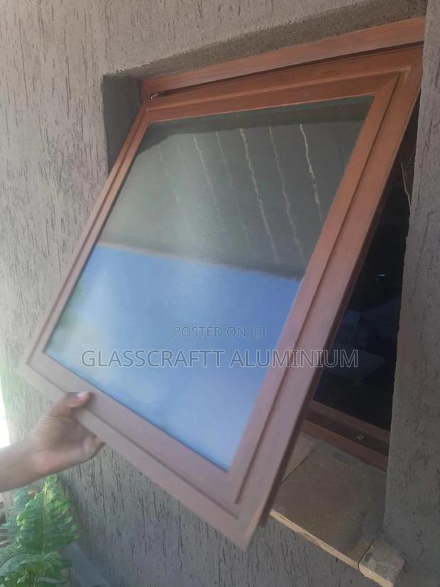Wood Finish Aluminium Casement