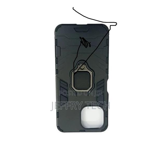 Phone Case With Finger Holder for Xiaomi Mi 11 Lite - BLACK - thumbnail 3