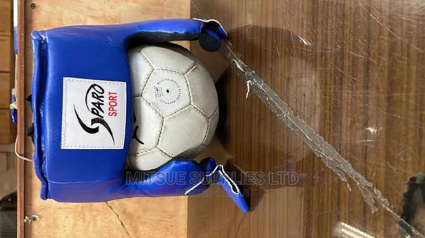 Sparo Leather Boxing Head Guard- Blue - thumbnail 2