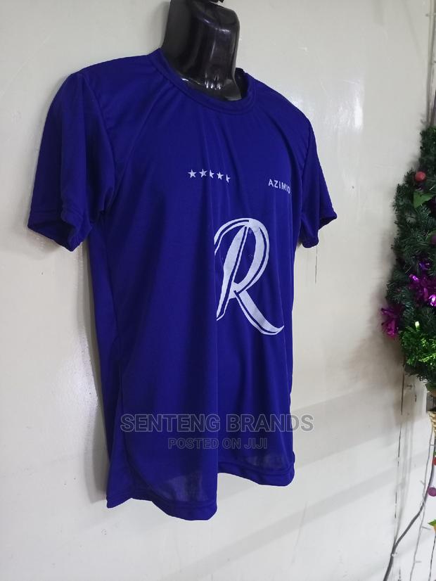 Royal Blue Printed Polyester Tshirts Good Quality - thumbnail 2