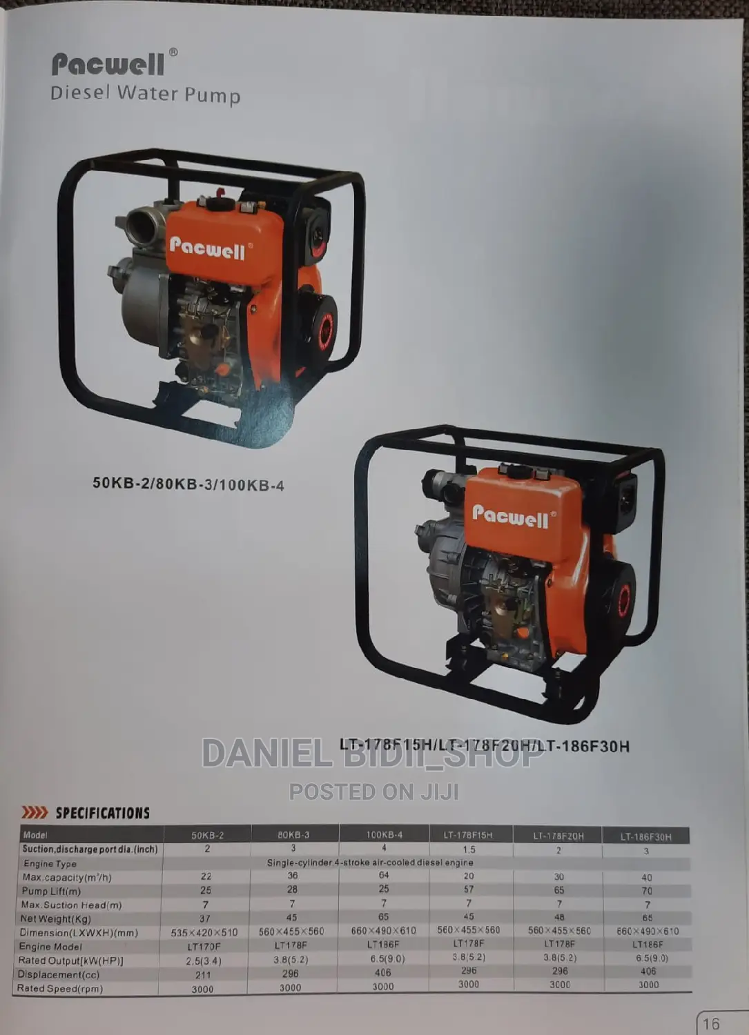 Pacwell Diesel Water Pump 2inch