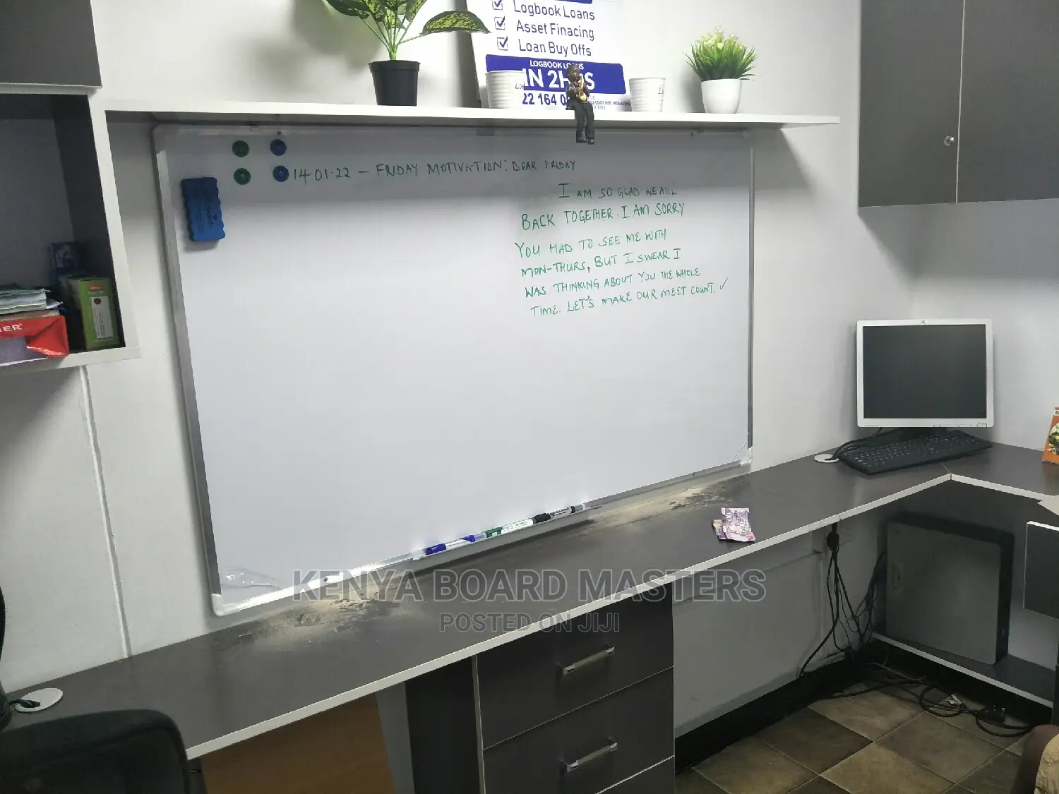 5ftx3ft Office Whiteboard -Magnetic Quality