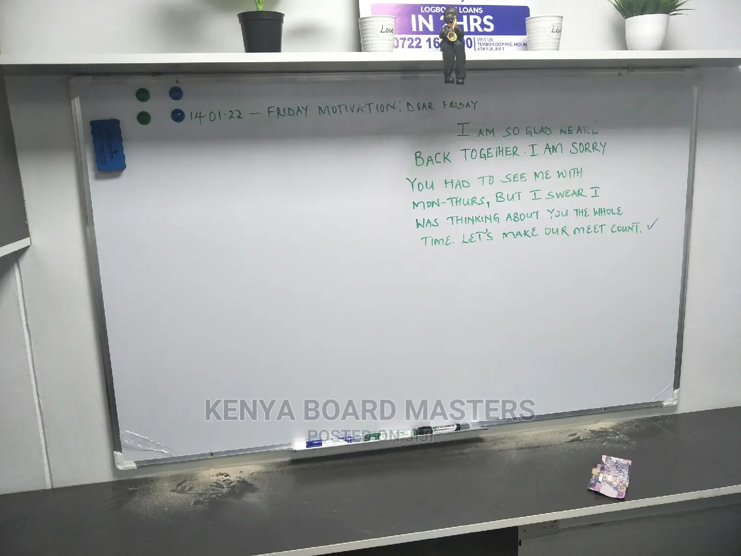 Quality Magnetic 5ftx3ft Wall Mounted Whiteboard Pens