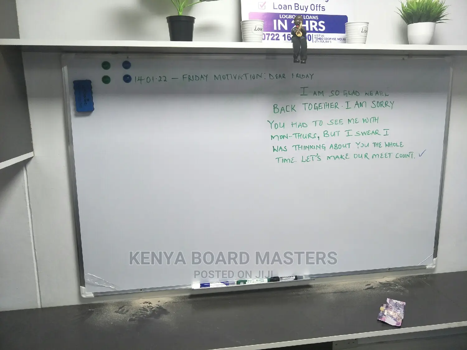 School/Office/Home 5ftx3ft Whiteboard