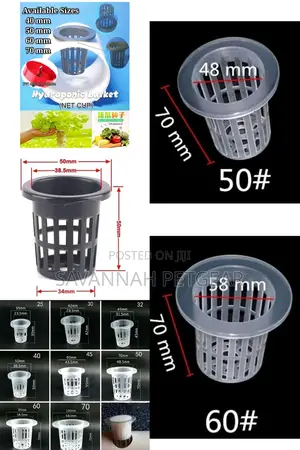 Mesh Net Cups for Hydroponic Vegetable Growing