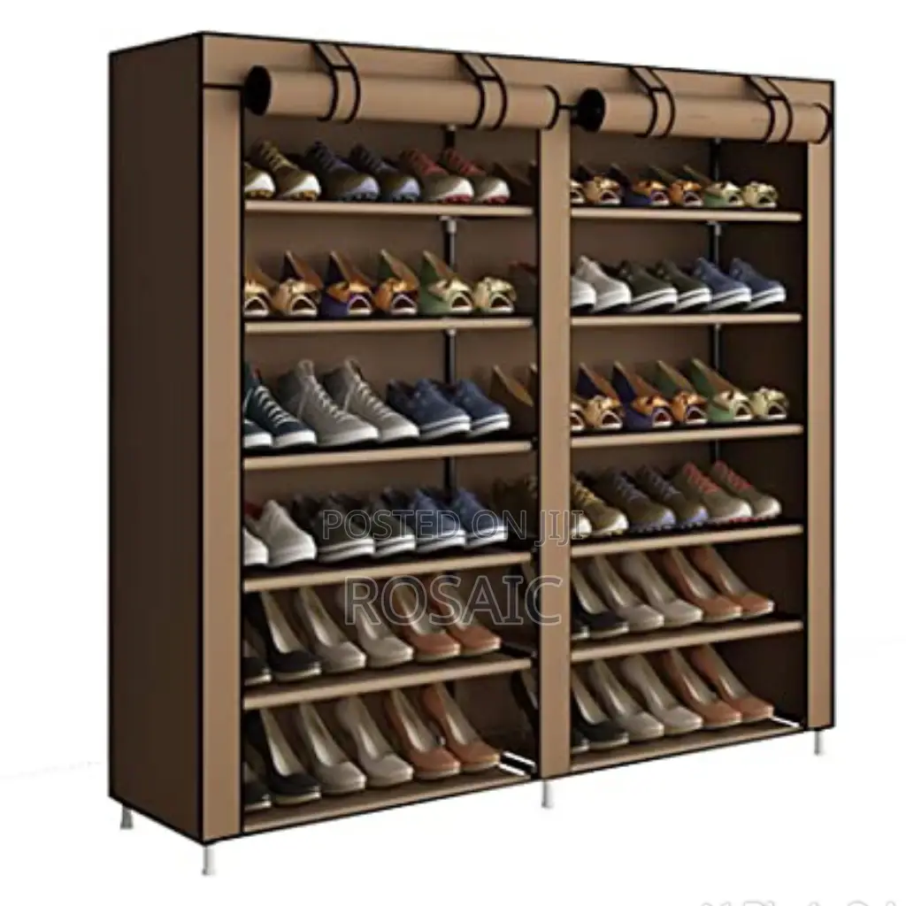 Double Rows Shoe Rack With Cover