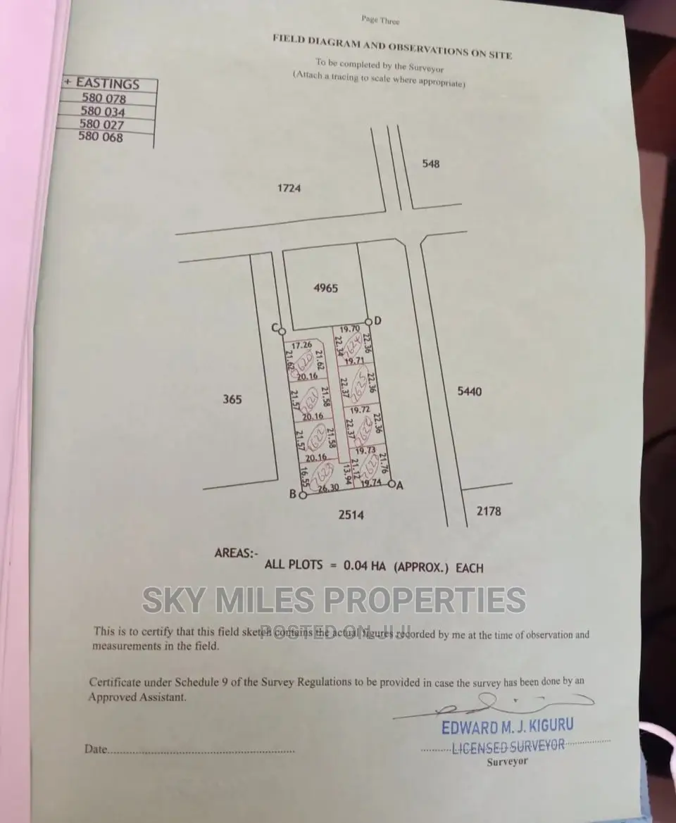 50/100 Plots on Sale at Mtwapa Behind Kari.