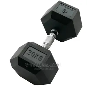 Rubber Coated Hexagon Dumbbells 20kg-Single Hand