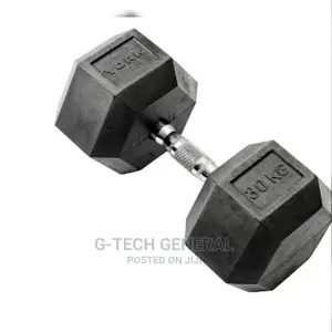 Rubber Coated 30kg Hex Dumbbell