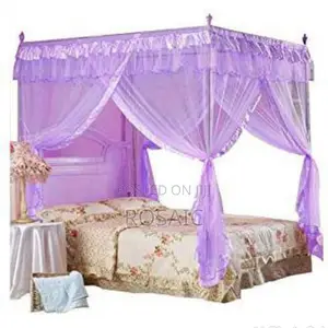 Purple 4 Stands Mosquito Net