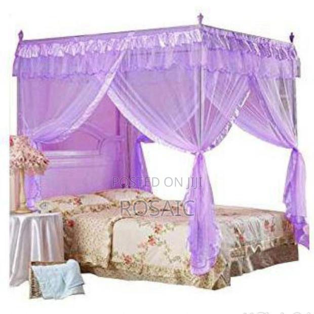 Purple 4 Stands Mosquito Net