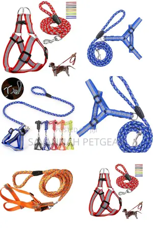 Dog Leash Harness Combo With Reflective Night Visibility