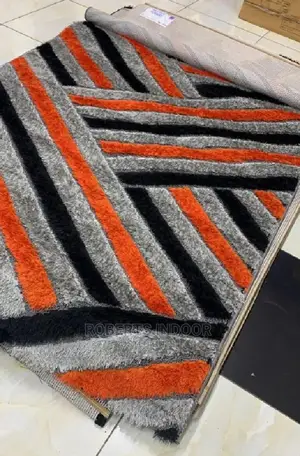 Orange Black and Grey Turkish Soft Carpet