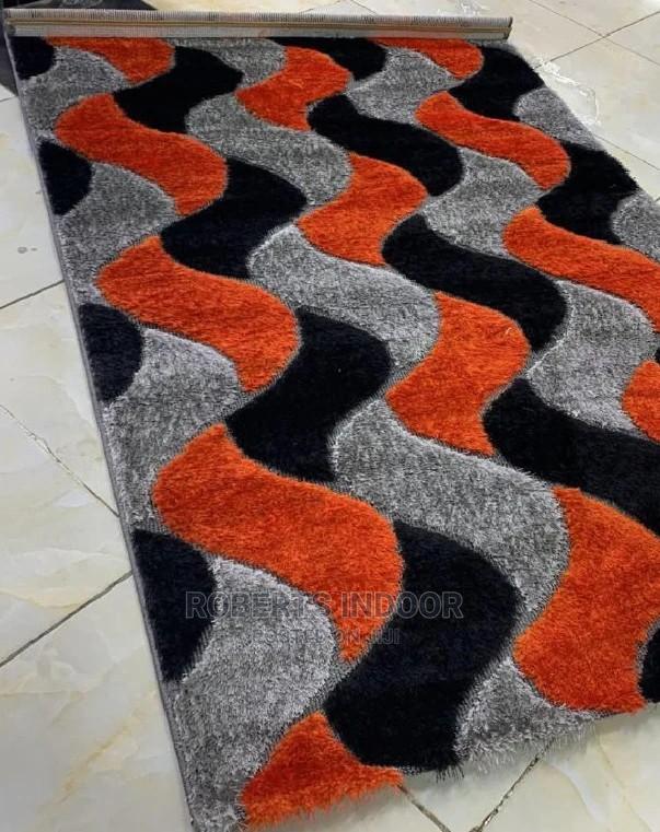 Orange And Black Turkish Soft Carpet - main view