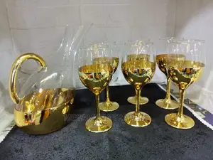 Wine Decanter/Golden Wine Decanter and Wine Glass
