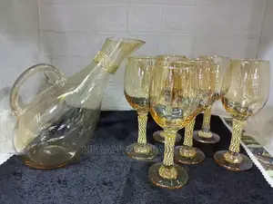 Wine Decanter/Golden Wine Decanter and Wine Glass
