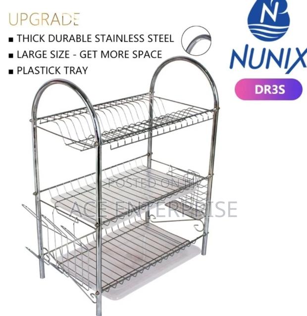 3 Layers Nunix Stainless Steel Three Layers Dish Rack. - main view