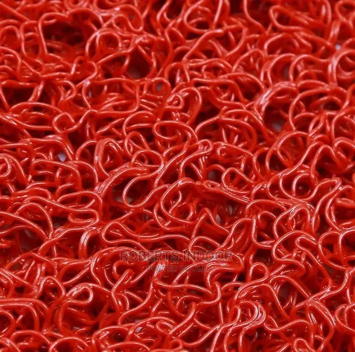 Red Sphaghetti Pvc Coil Carpet