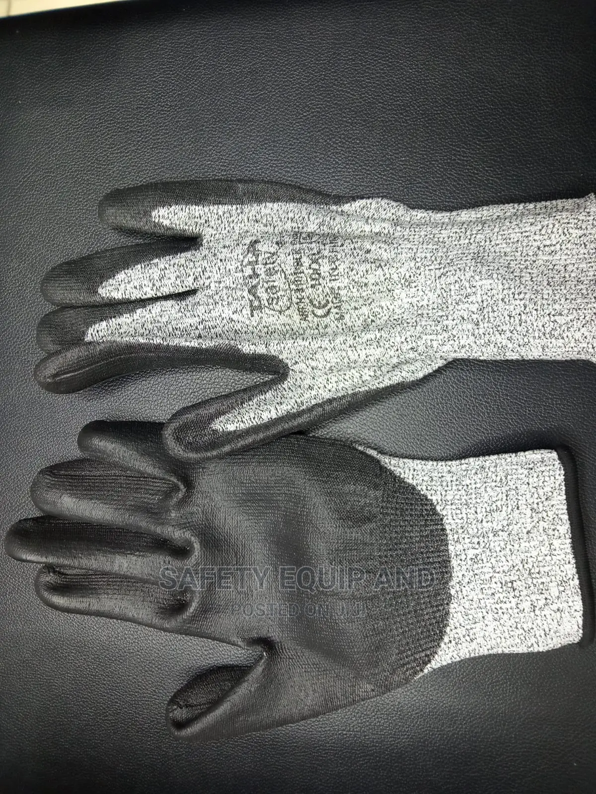 Grey and Black Level Five Cut Resistant Gloves