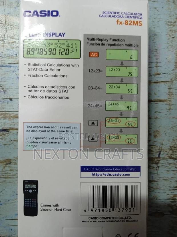 Casio Fx-82ms 2-Line Display Scientific Calculator - thumbnail 3