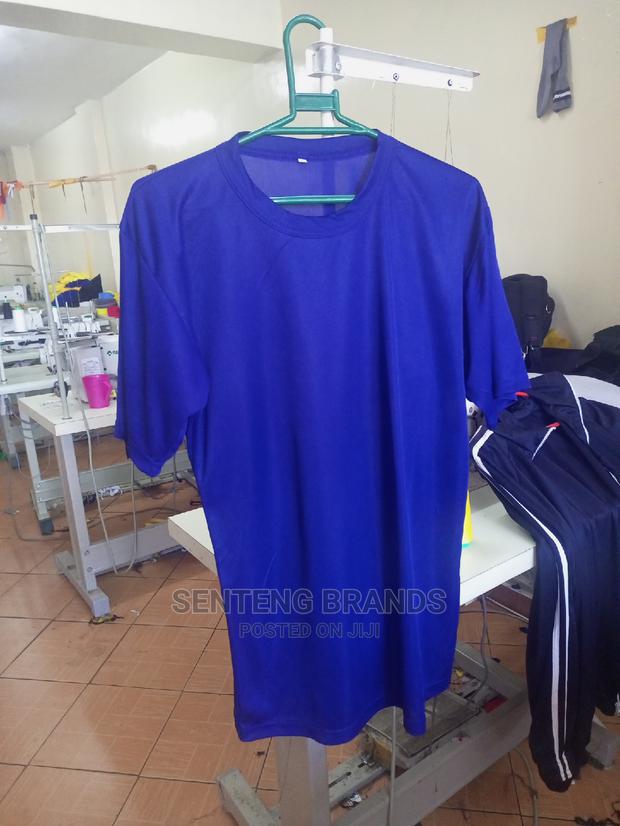 Blue Plain Polyester Tshirts . Good Quality T-Shirts.