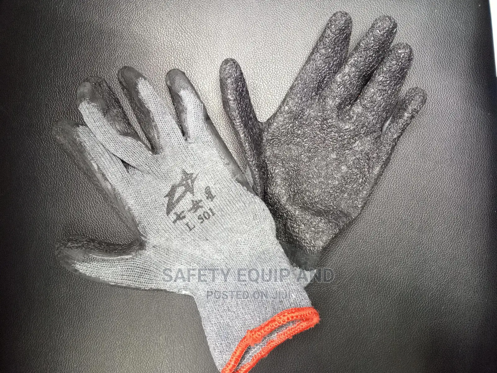 Grey and Blue Coated Diamond Grip Gloves