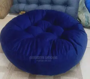 Blue Round Elegant Floor Pillow