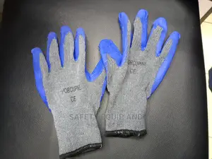 Grey With Blue Diamond Grip Gloves for Qll Types of Work