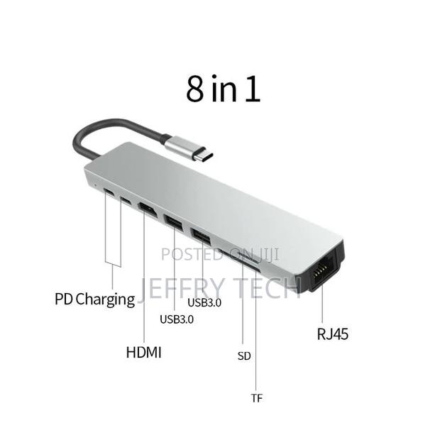 Type-C to HDMI 4K VGA Adapter Rj45 Lan Ethernet SD TF Usb-C