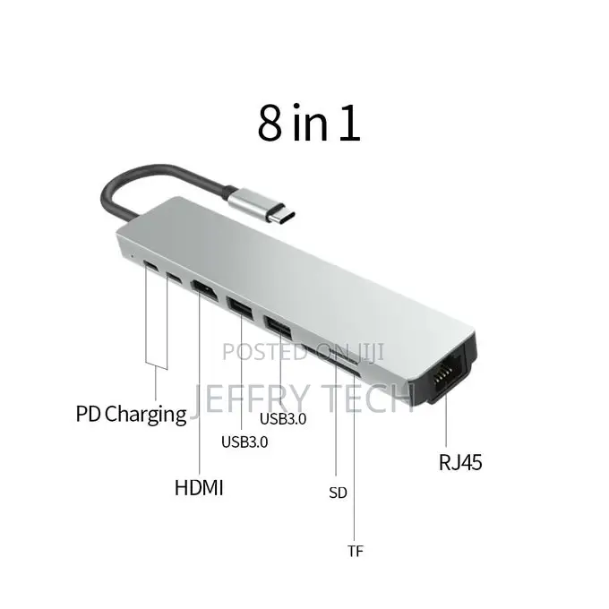 Type-C to HDMI 4K VGA Adapter Rj45 Lan Ethernet SD TF Usb-C
