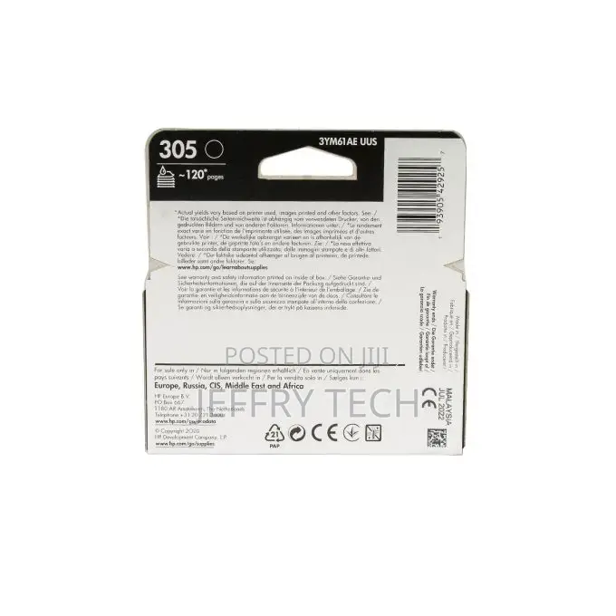 HP 305 Black Cartridge - HP 2320 Cartridge