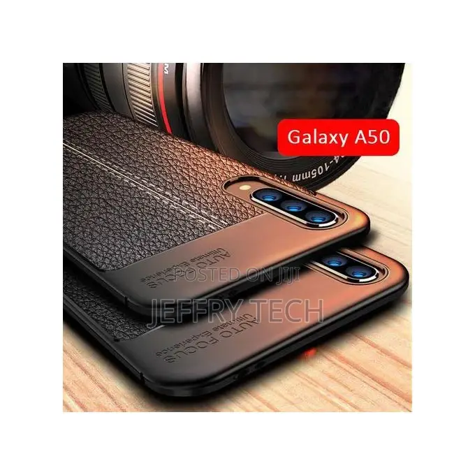 Autofocus Soft Case for Galaxy A50 Litchi Pattern PU Leather