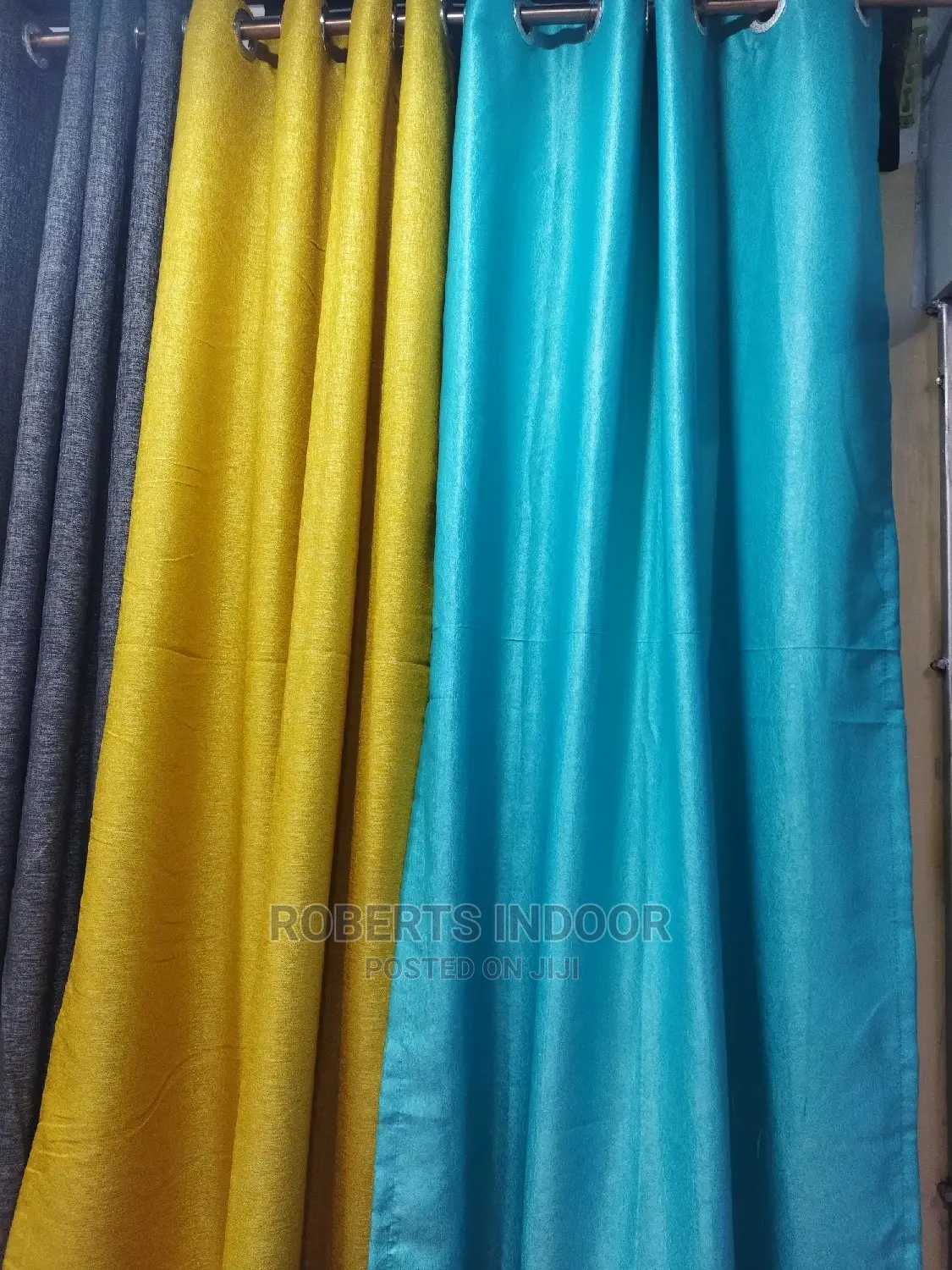 Turquoise Amd Yellow Blended Curtains