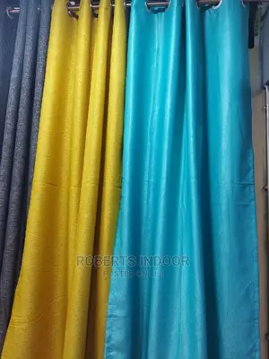 Turquoise Amd Yellow Blended Curtains