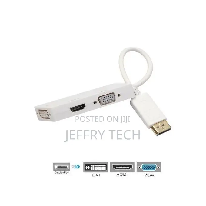 3in1 Display Port Male 20pin to DVI HDMI VGA Female 1080P HD
