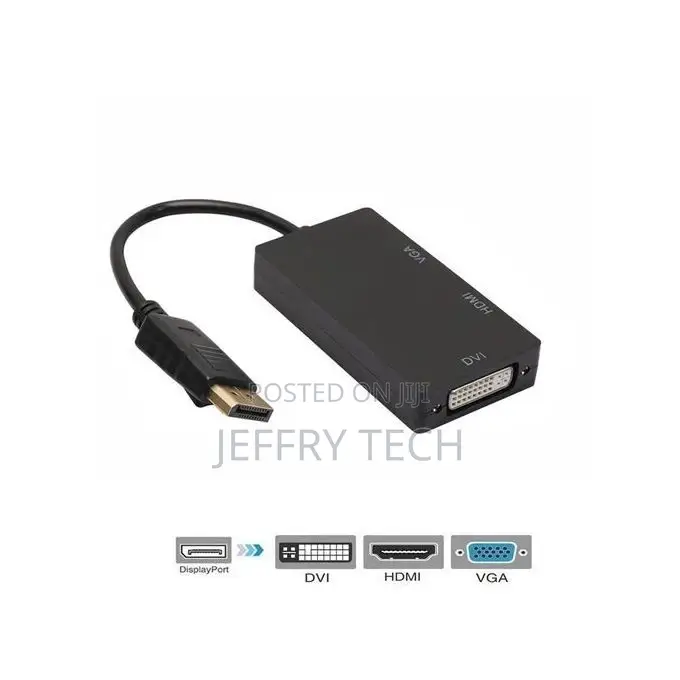 3in1 Display Port Male 20pin to DVI HDMI VGA Female 1080P HD