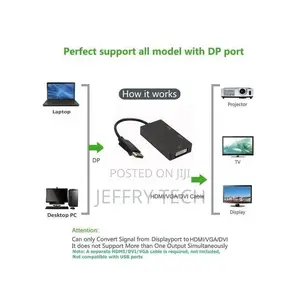 3in1 Display Port Male 20pin to DVI HDMI VGA Female 1080P HD