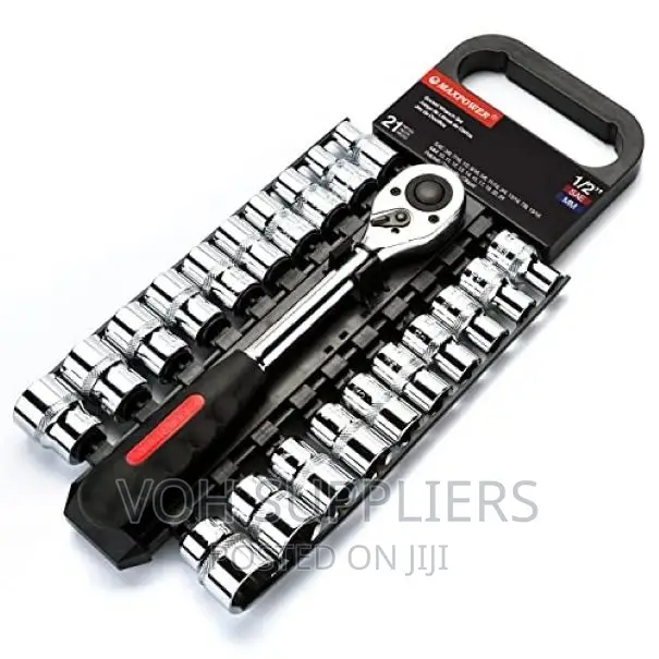 1/2-Inch Ratcheting Socket Wrench Set - Metric